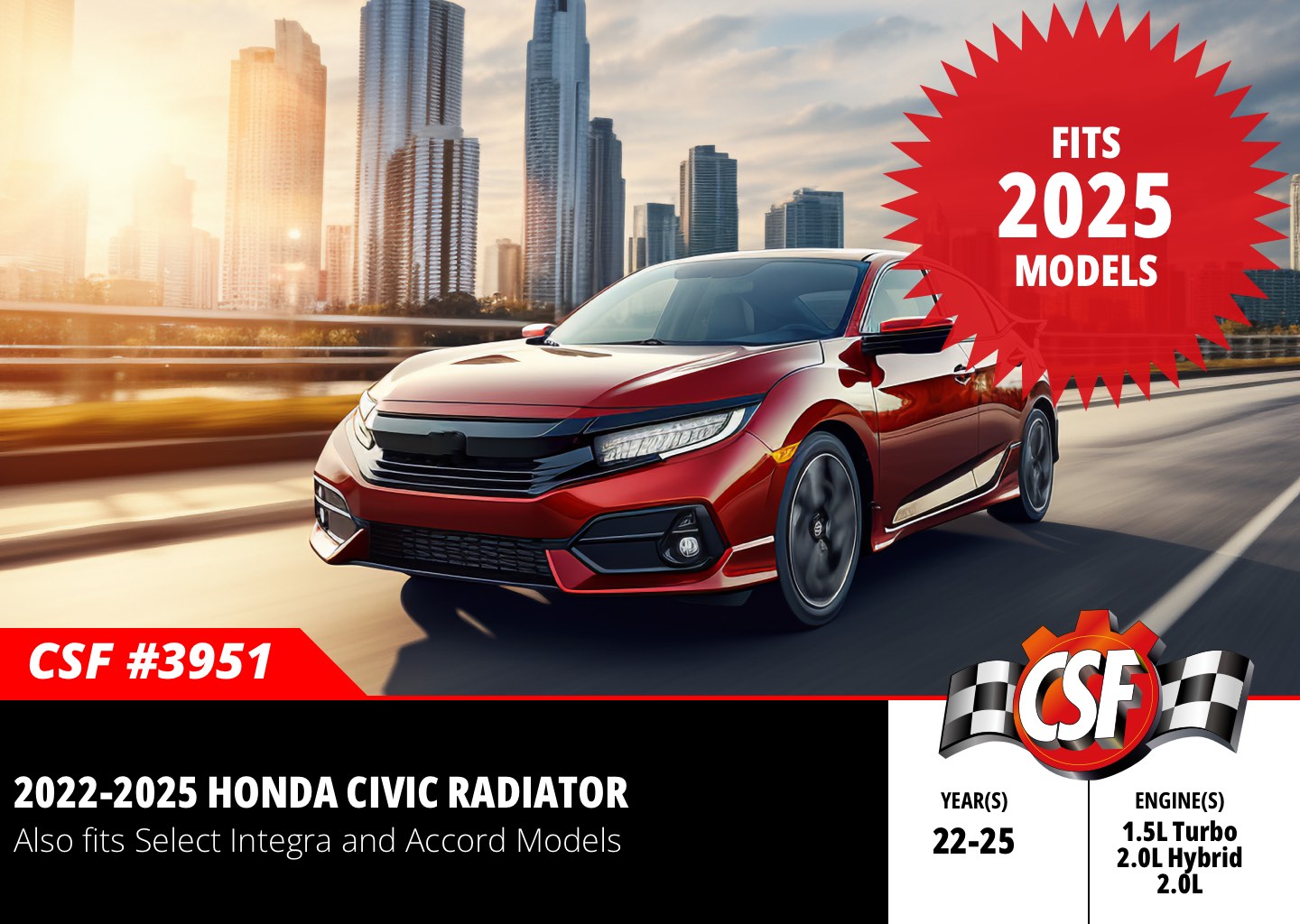 CSF Radiator for Acura Integra & Honda Accord / Civic