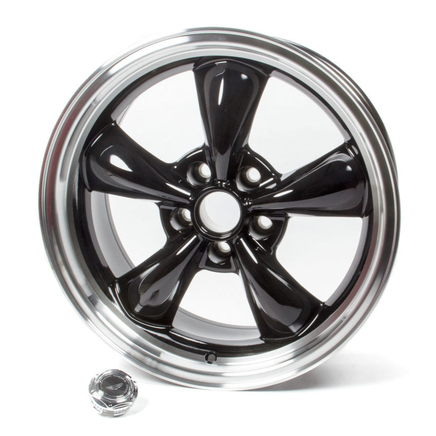 American Racing 18x8 Torq Thrust M Wheel Gloss Black Machined Lip