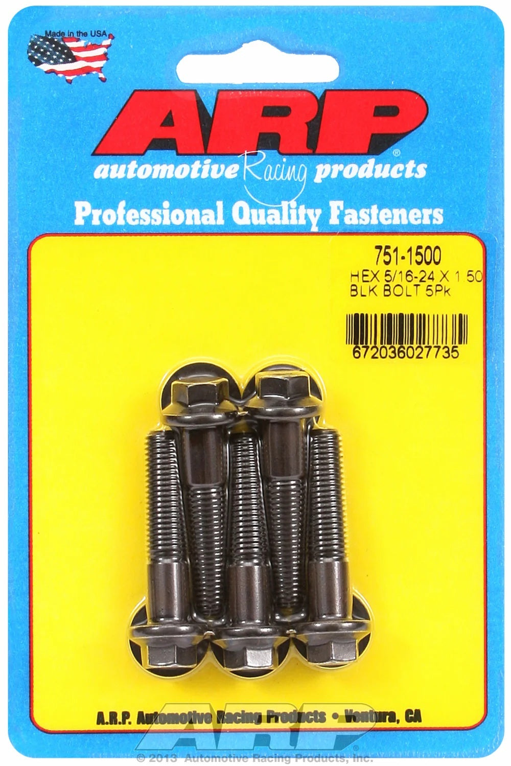 ARP Hex Bolt 751-1500, Bolt, 5/16-24" Thread (5pk)