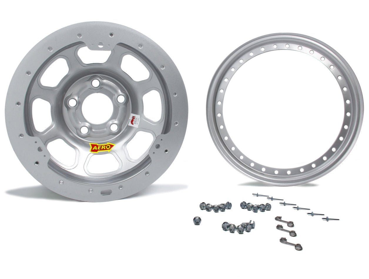 Aero Race Wheels 13x7 2" 4.50 Silver Beadlock