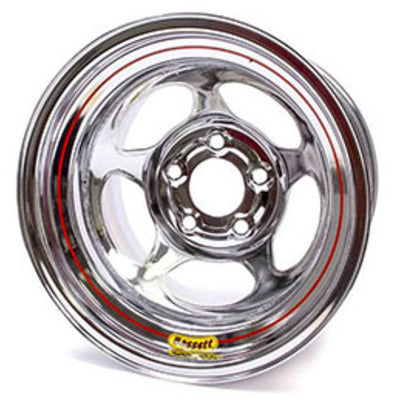 Bassett Wheel 5" x 5" 15 x 10 Chrome 4.5" BS.