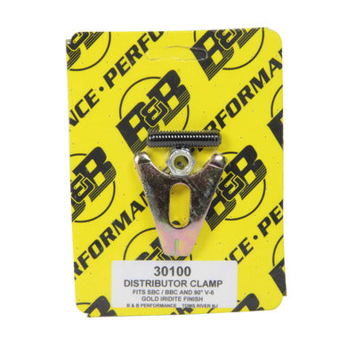 B and B Distributor Clamp - Chevy V8 Gold