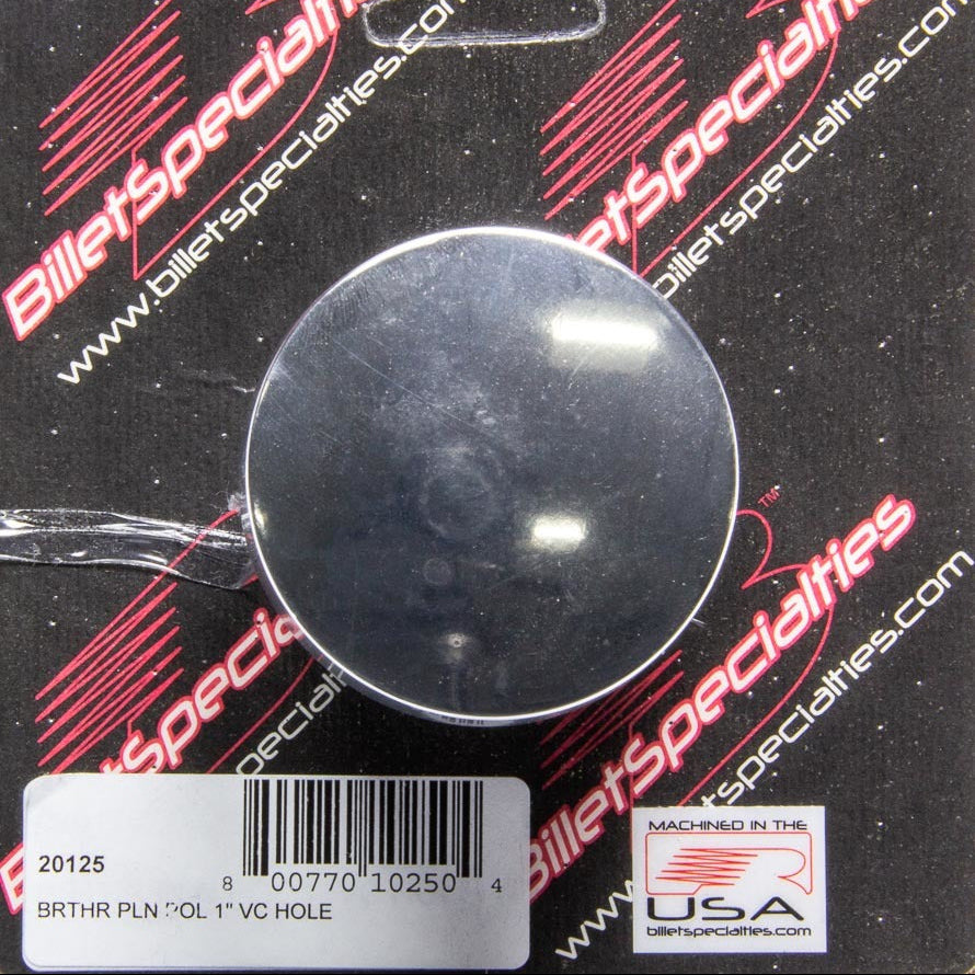 Billet Specialties Plain Polished Breather for 1" VC Hole 20125