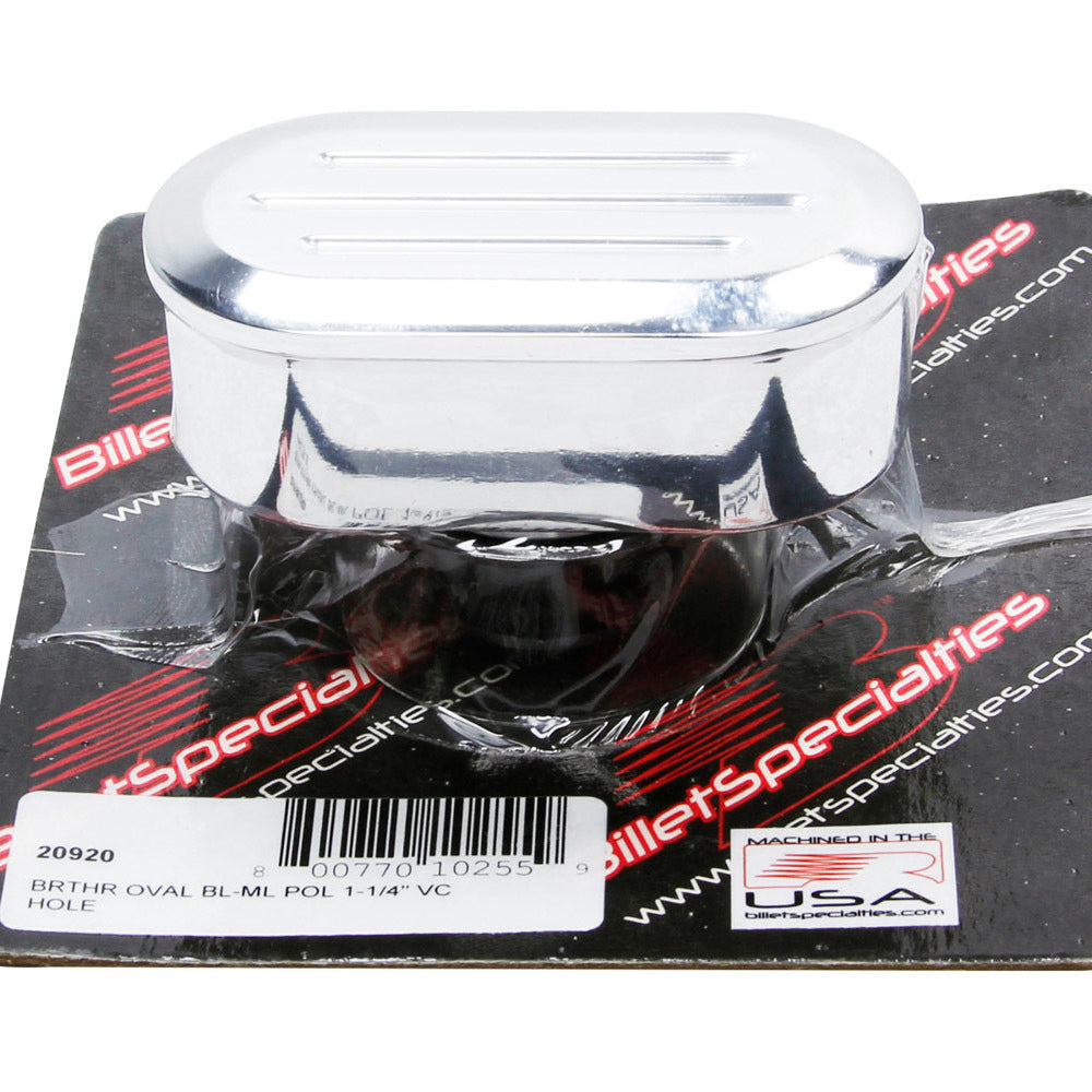 Billet Specialties Polished Breather Oval Style 20920