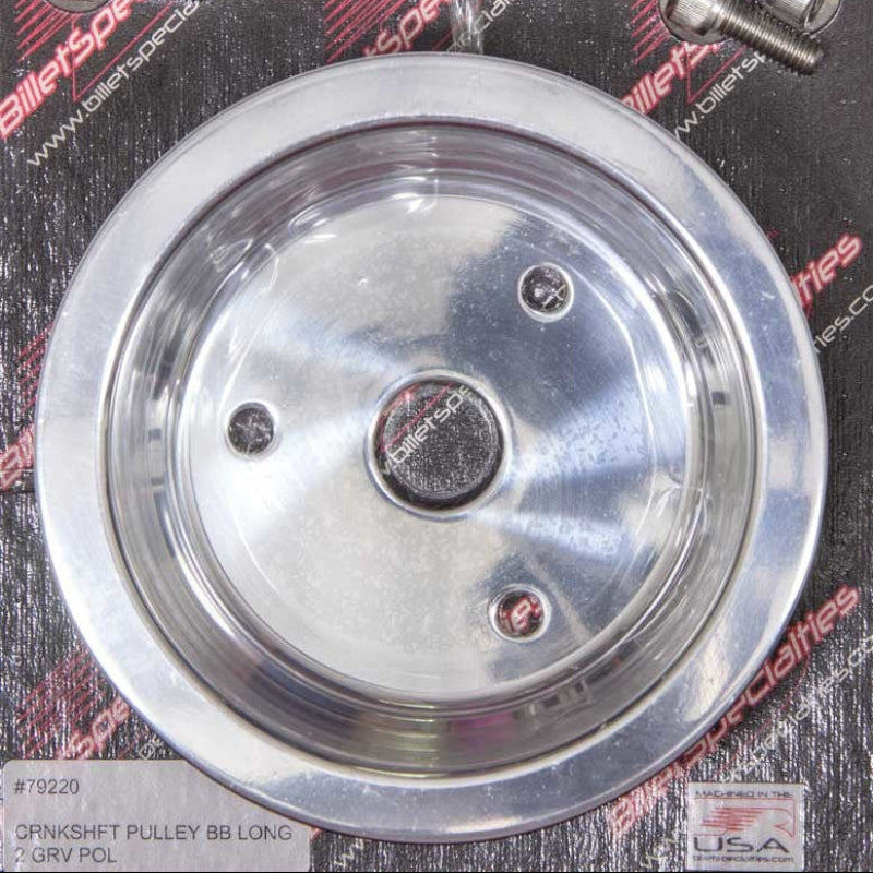 Billet Specialties Crankshaft Pulley BBC 2 GRV LWP Polished 79220