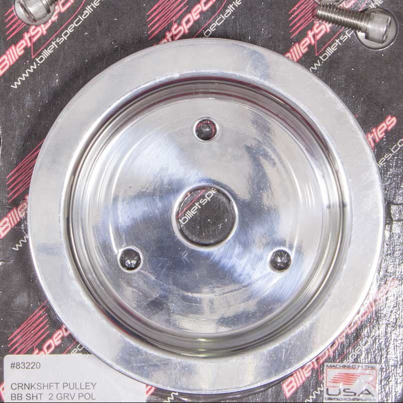 Billet Specialties Crankshaft Pulley Polished BBC 2 Groove Lower Pulley 83220