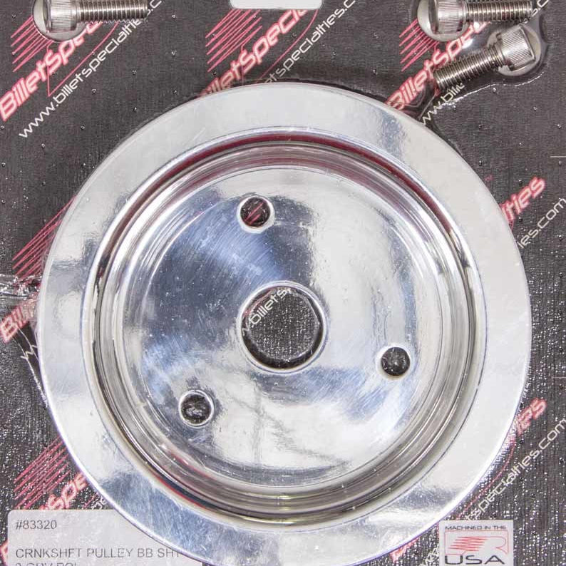 Billet Specialties Crankshaft Pulley Polished BBC 3 Groove Lower Pulley 83320