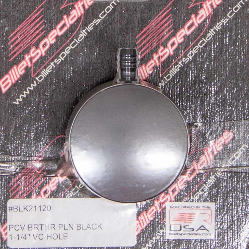 Billet Specialties PCV Breather 1-1/4" VC Hole Black BLK21120