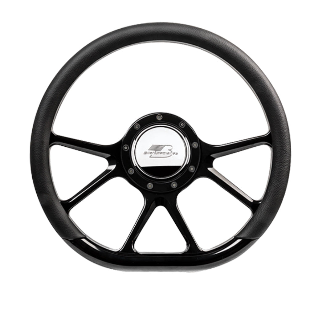 Billet Specialties Steering Wheel 14" D-Shape Prism BLK29475