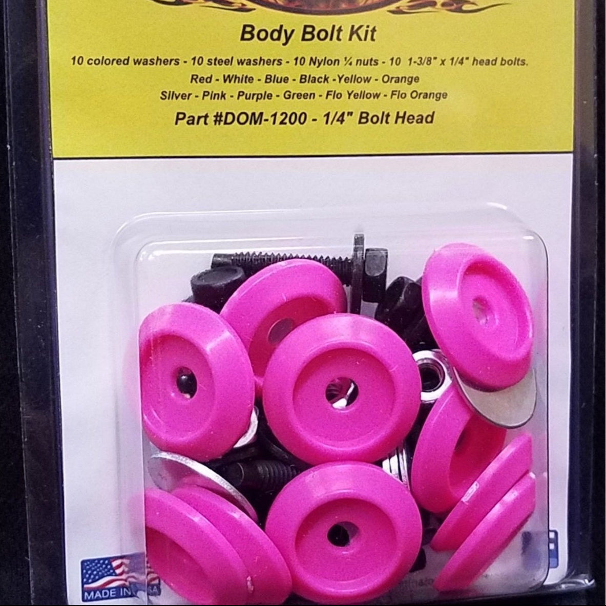 Dominator Body Bolt Kit Hex Head Pink 1200-B-PK