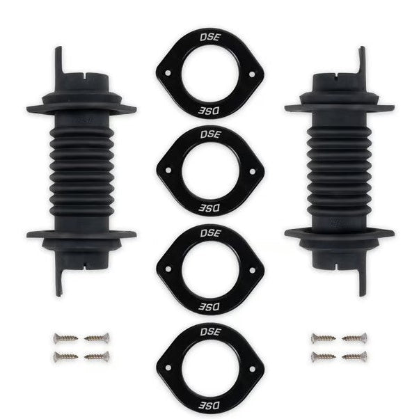 Detroit Speed Door Jamb Wiring Boot Kit Black Anodize 010422DS