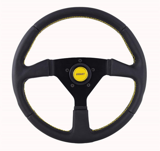 Grant Steering Wheel 13.75" Wrapped w/Yellow 627