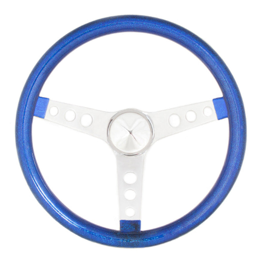 Grant 8446 Steering Wheel Metal Flake Blue/Spoke Chrome 13.5"