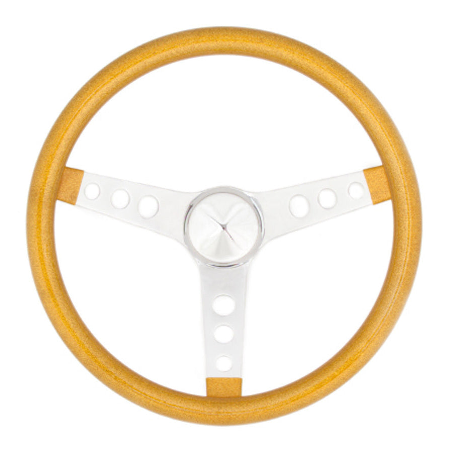Grant 8447 Steering Wheel Metal Flake Gold/Spoke Chrome 13.5"