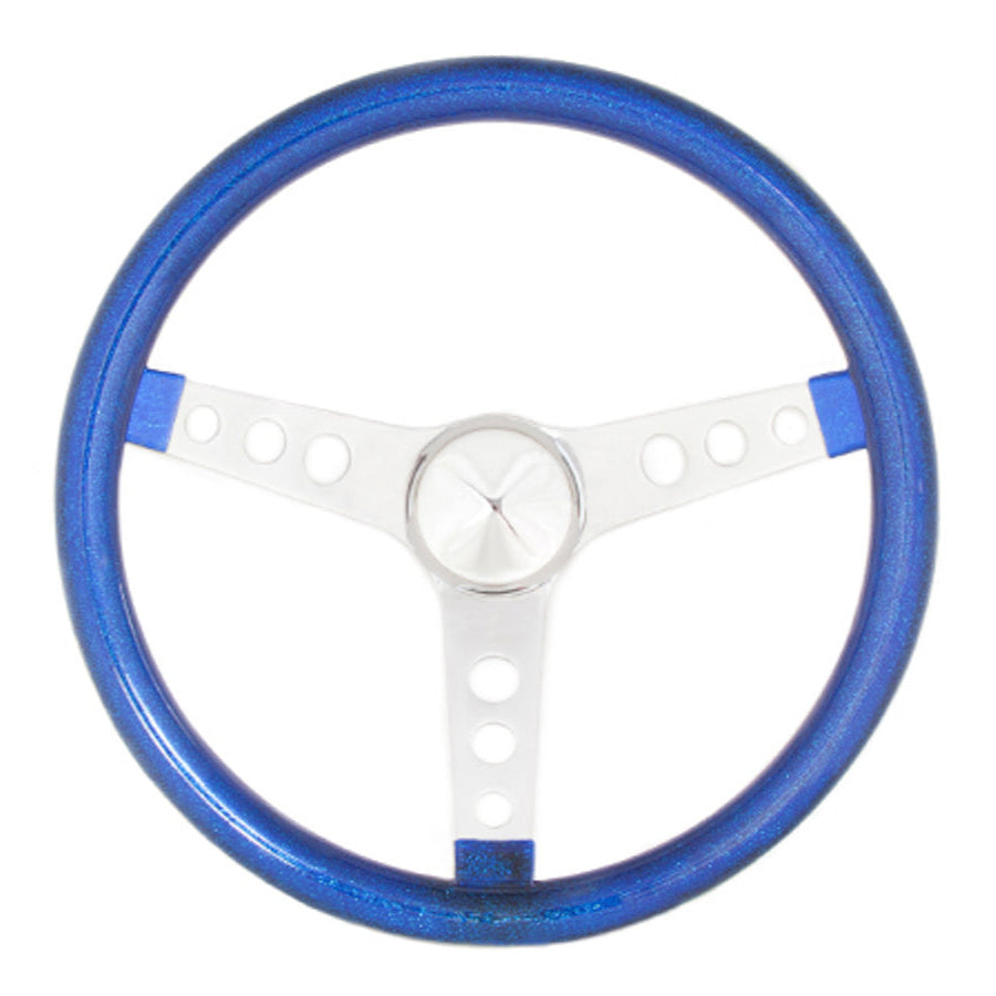 Grant 8466 Steering Wheel Metal Flake Blue/Spoke Chrome 15"
