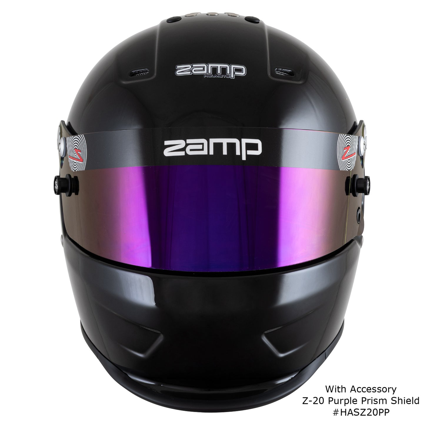 Zamp RZ-38 Dirt Helmet SA2025 Black with Z-20 Purple Prism Shield