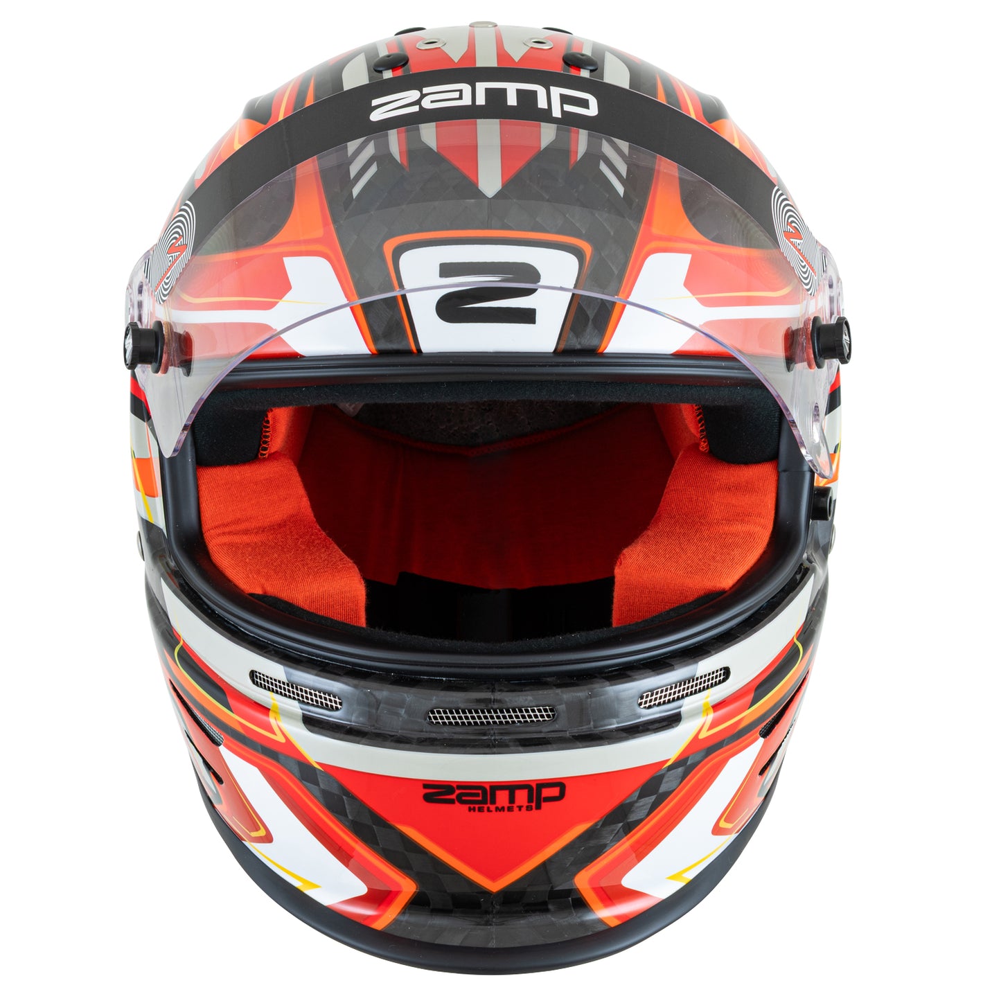 Zamp RZ-48Y Youth Carbon Graphic Helmet (Fluo Red Front)