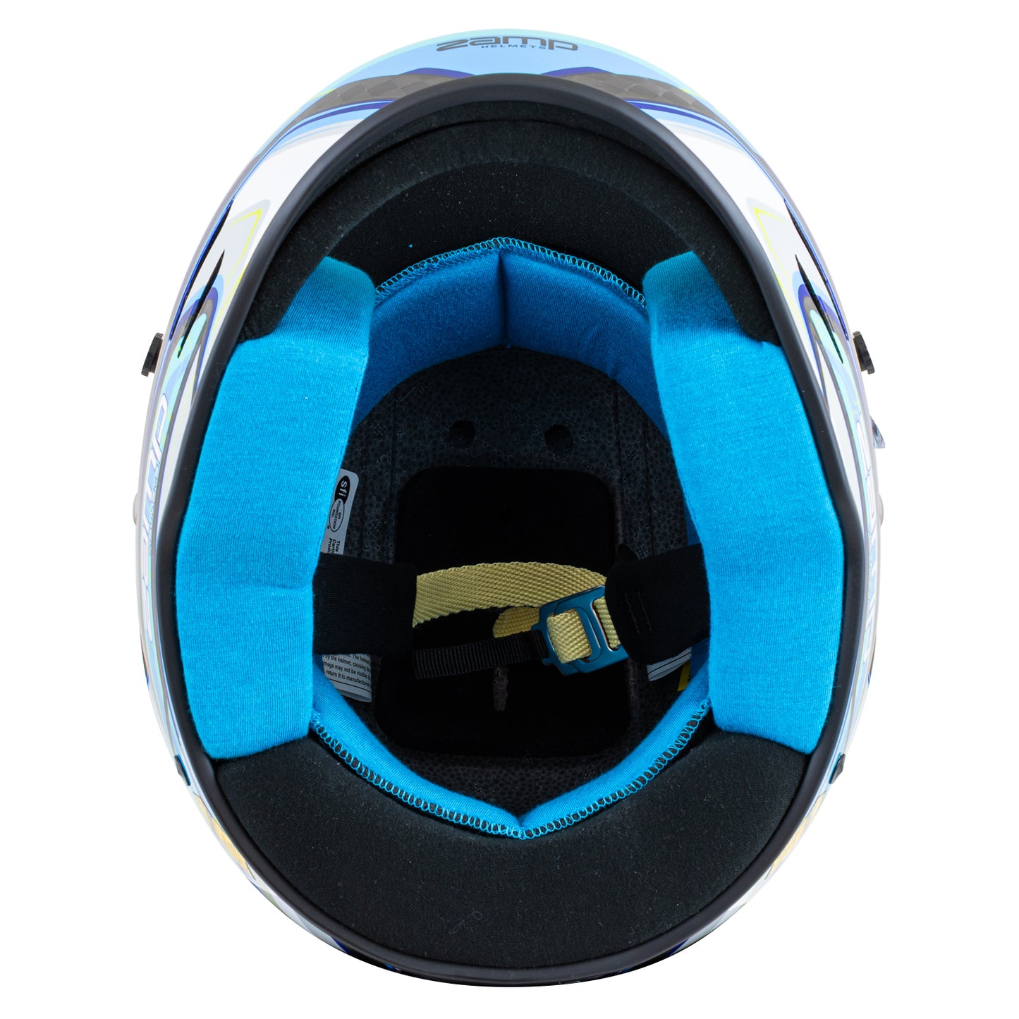 Zamp RZ-48Y Youth Carbon Graphic Helmet (Fluo Blue Interior)