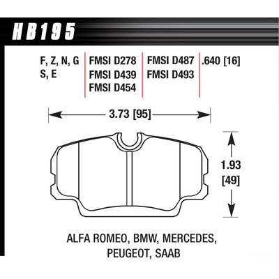Hawk Brake Pads DTC-60 BMW Mercedes