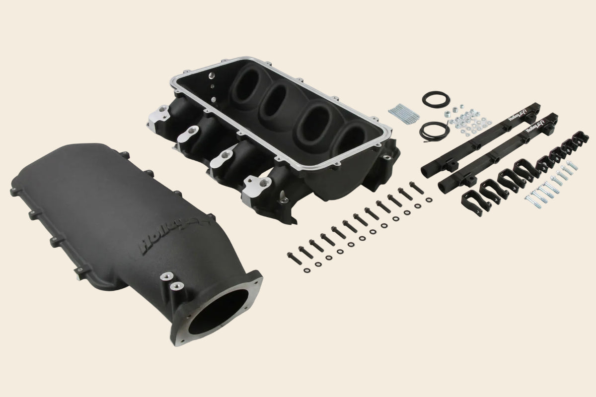 Holley LS3 Low Ram Intake Kit Single Injector Top Feed, Black