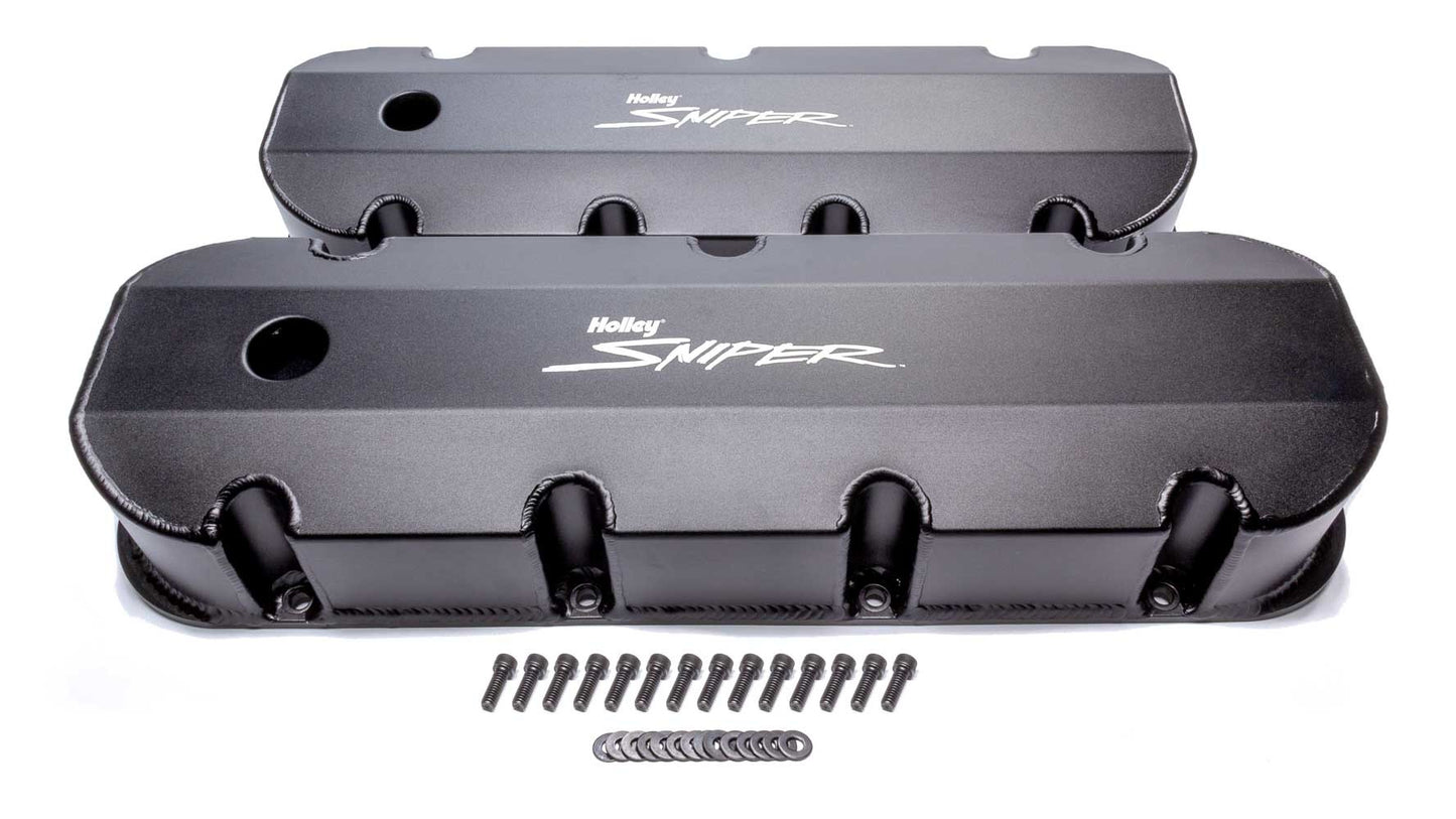 Sniper Fabricated Aluminum Valve Covers, BB Chevy 396-454, Short Bolts, 1965-2000