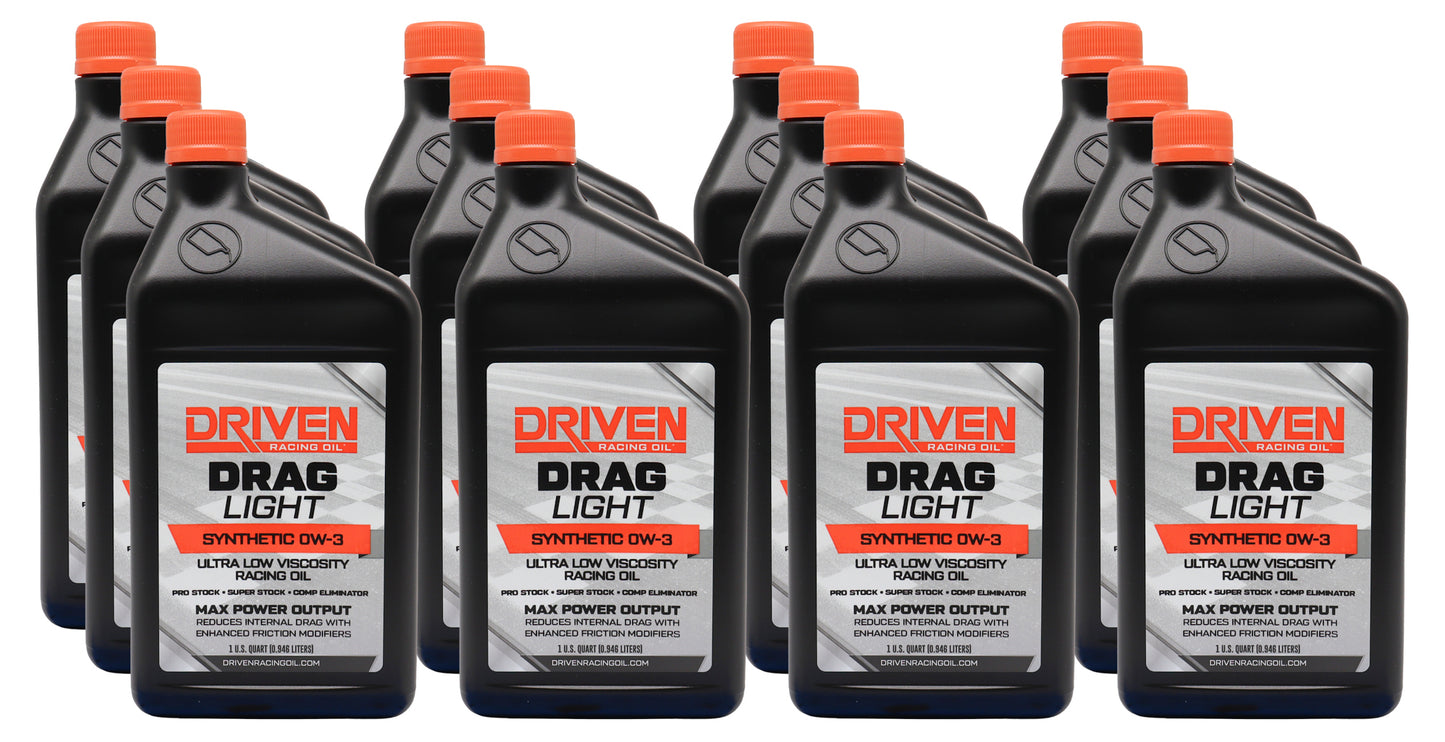Driven Drag Light Synthetic 0W-3 Ultra-Low Viscosity Racing Oil (Case of 12)