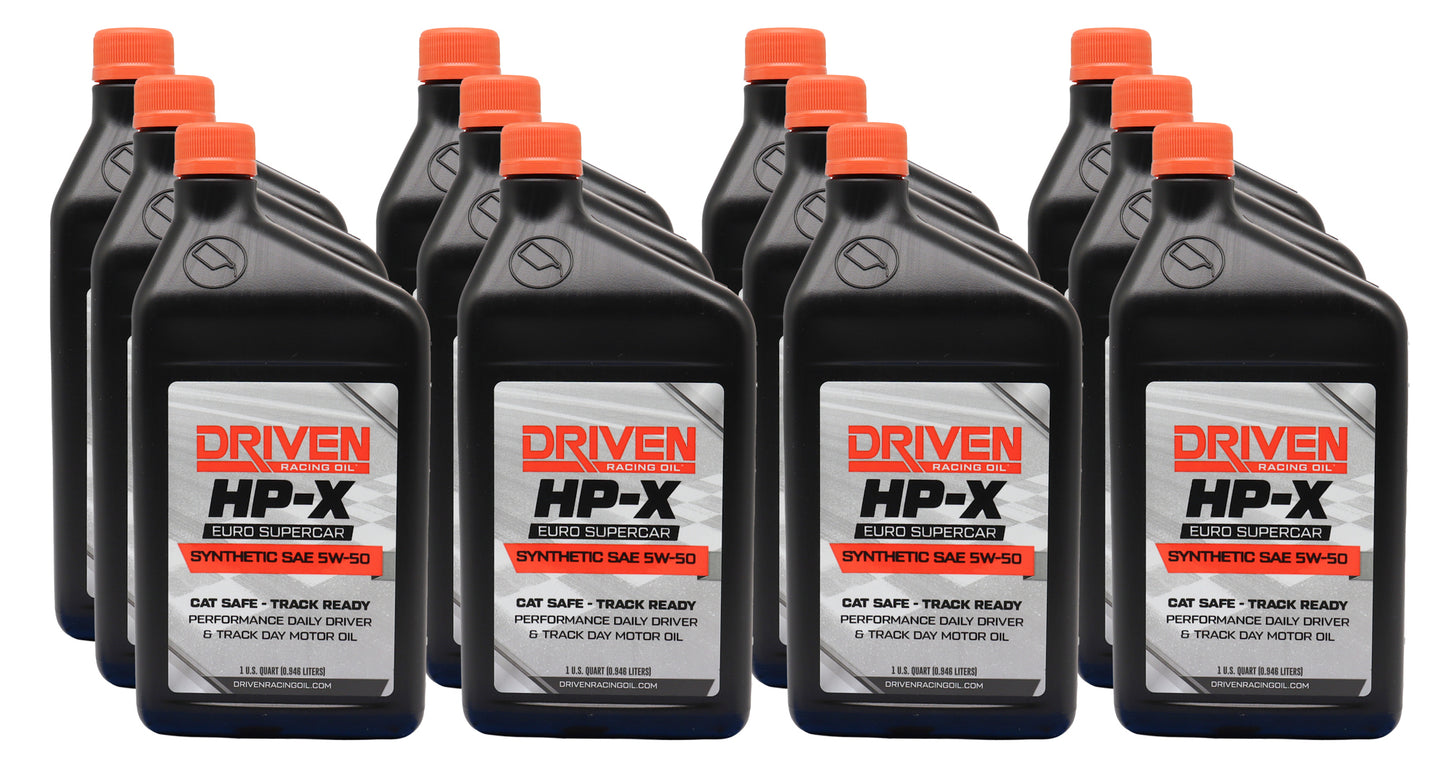 Driven HP-X Euro Supercar Synthetic SAE 5W-50 Motor Oil (Case of 12 Quarts)