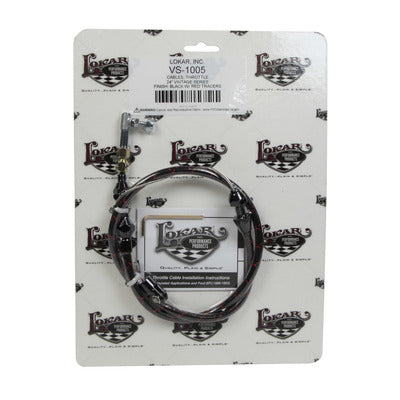 Lokar VS Throttle Cable Black Black Wrap w/Red Tracer VS-1005