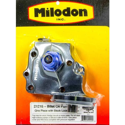 Milodon Billet Oil Pump Cover & Filter Boss Wedge 21215
