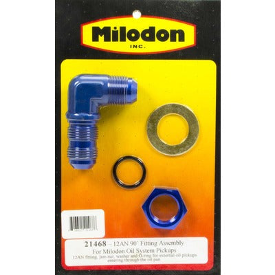 Milodon Oil Pickup Fitting Mopar 12an 90-Degree 21468