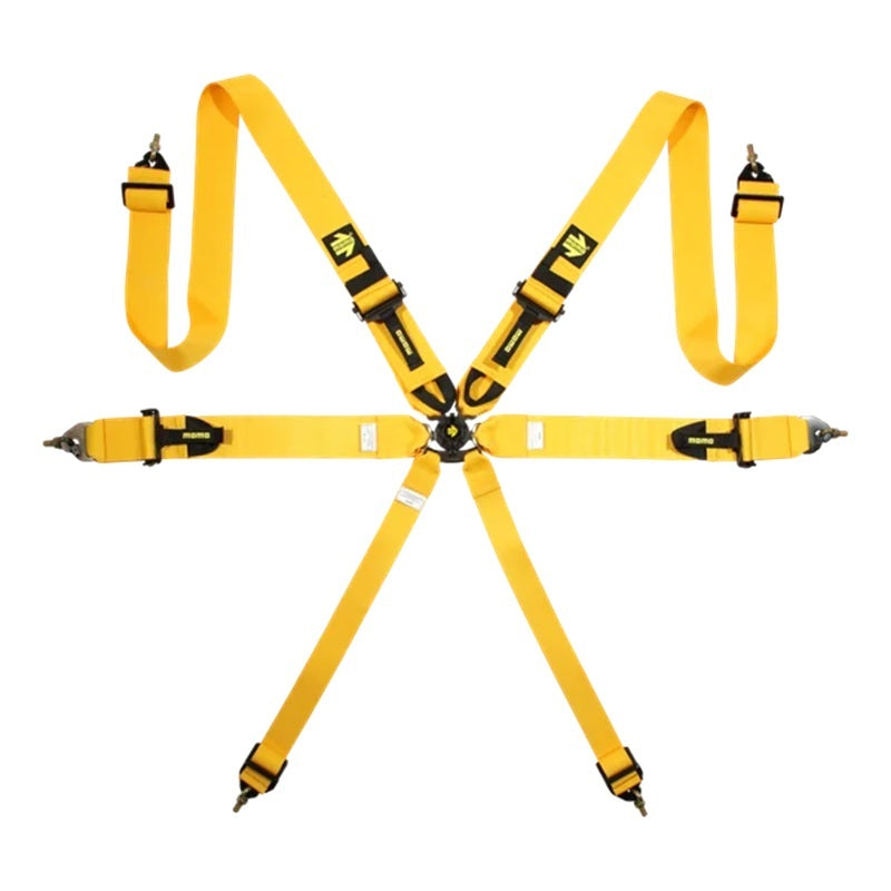 Momo Corsa 6-Point Camlock Harness FIA (Yellow)