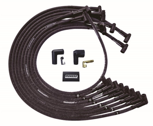 Moroso Ultra Plug Wire Set BBC Under Valve Cover Black 51543