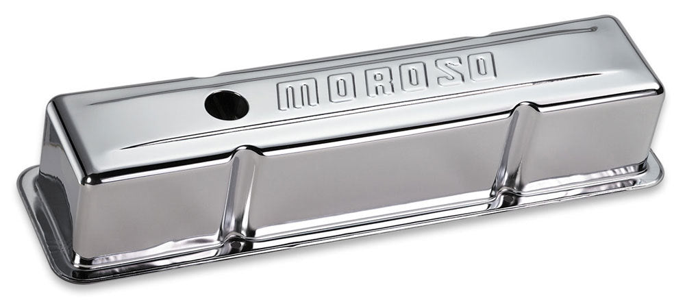 Moroso Chrome B/E Valve Covers SBC Tall w/Baffle 68103
