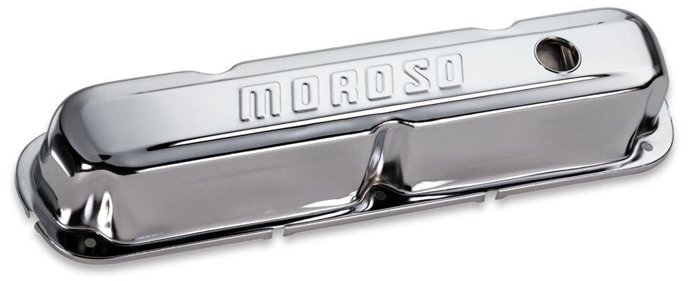 Moroso Chrome B/E Valve Covers SBM Tall w/Baffle 68161