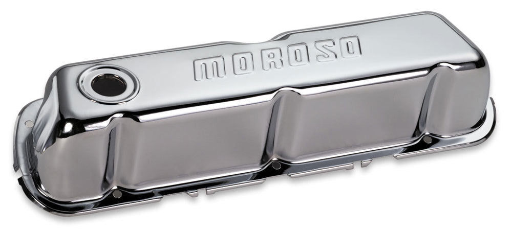 Moroso Chrome B/E Valve Covers SBF Tall w/o Baffle 68202