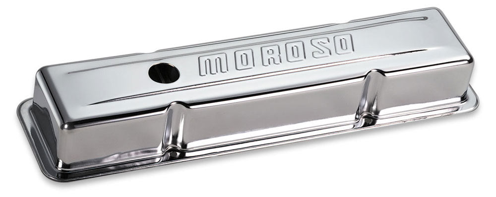 Moroso Chrome B/E Valve Covers SBC Short w/o Baffle 68392