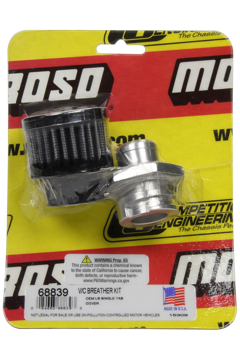 Moroso Breather Kit - GM LS Valve Cover 68839