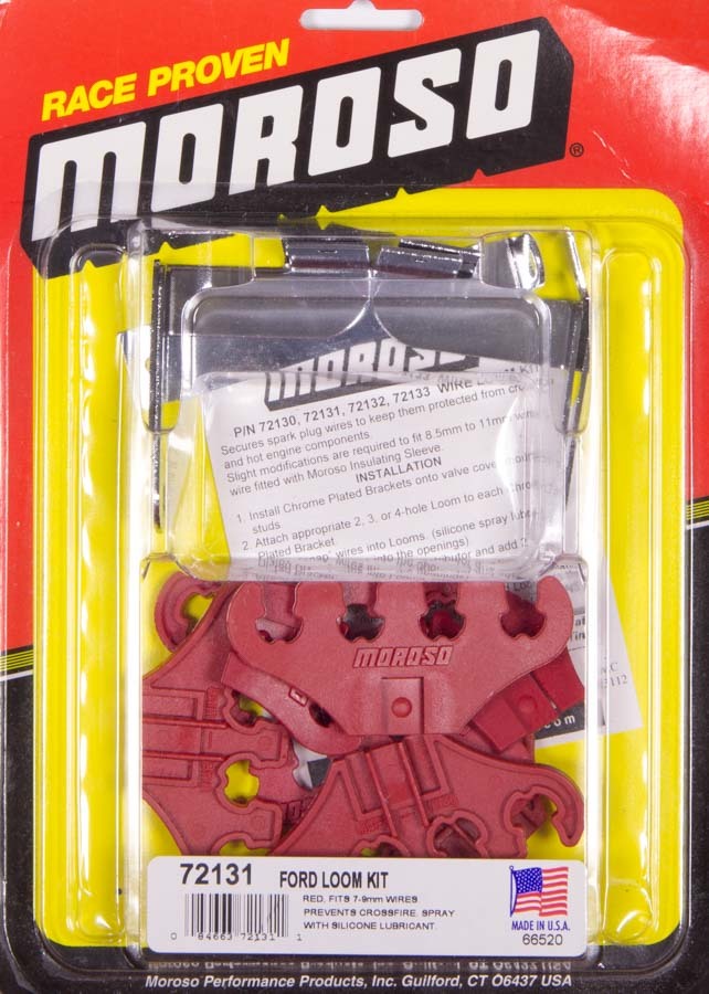 Moroso SBF Spark Plug Wire Loom Kit Red 72131