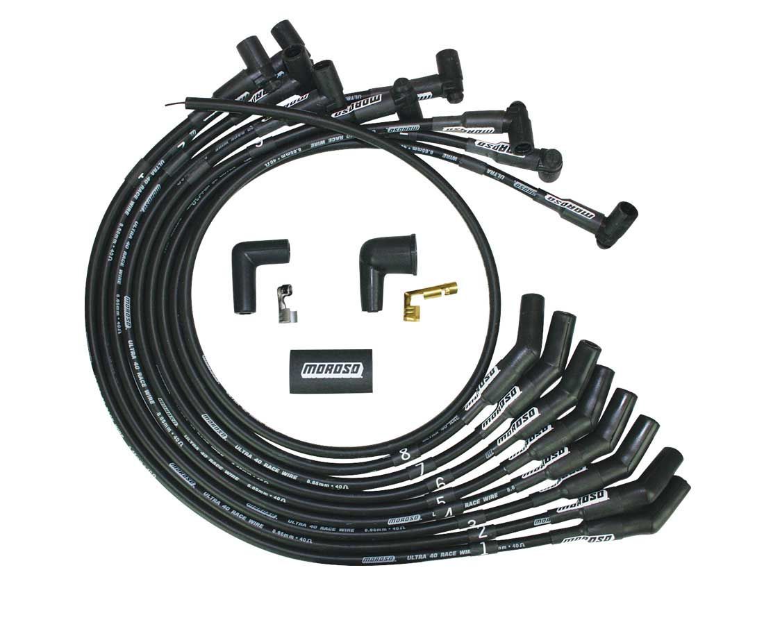 Moroso Ultra 40 Plug Wire Set SBF 302 HEI Black 73718