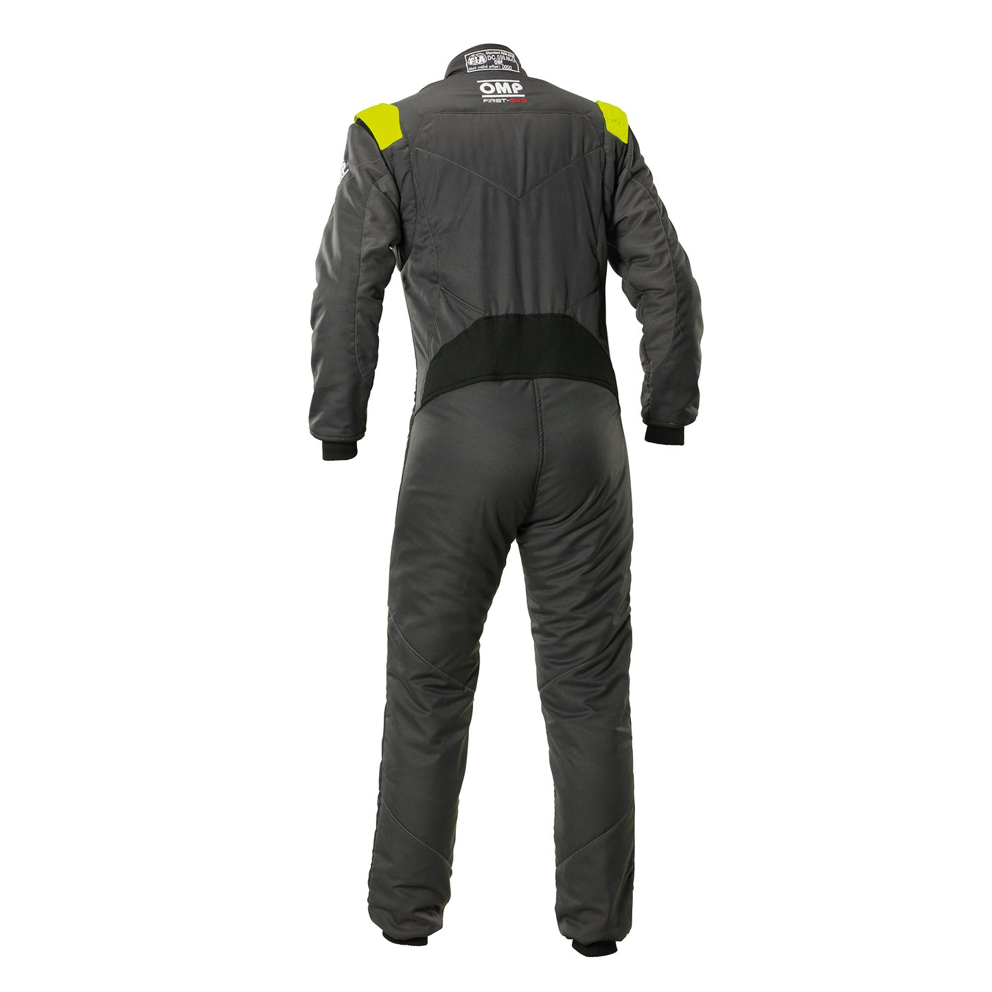 OMP First Evo Overall Driving Suit FIA (Amthracite/Yellow, back)