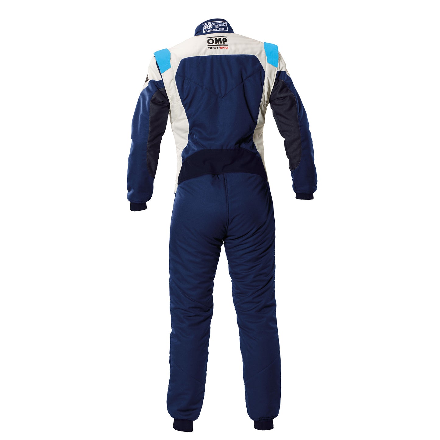 OMP First Evo Overall Driving Suit FIA (Blue/Cyan, back)