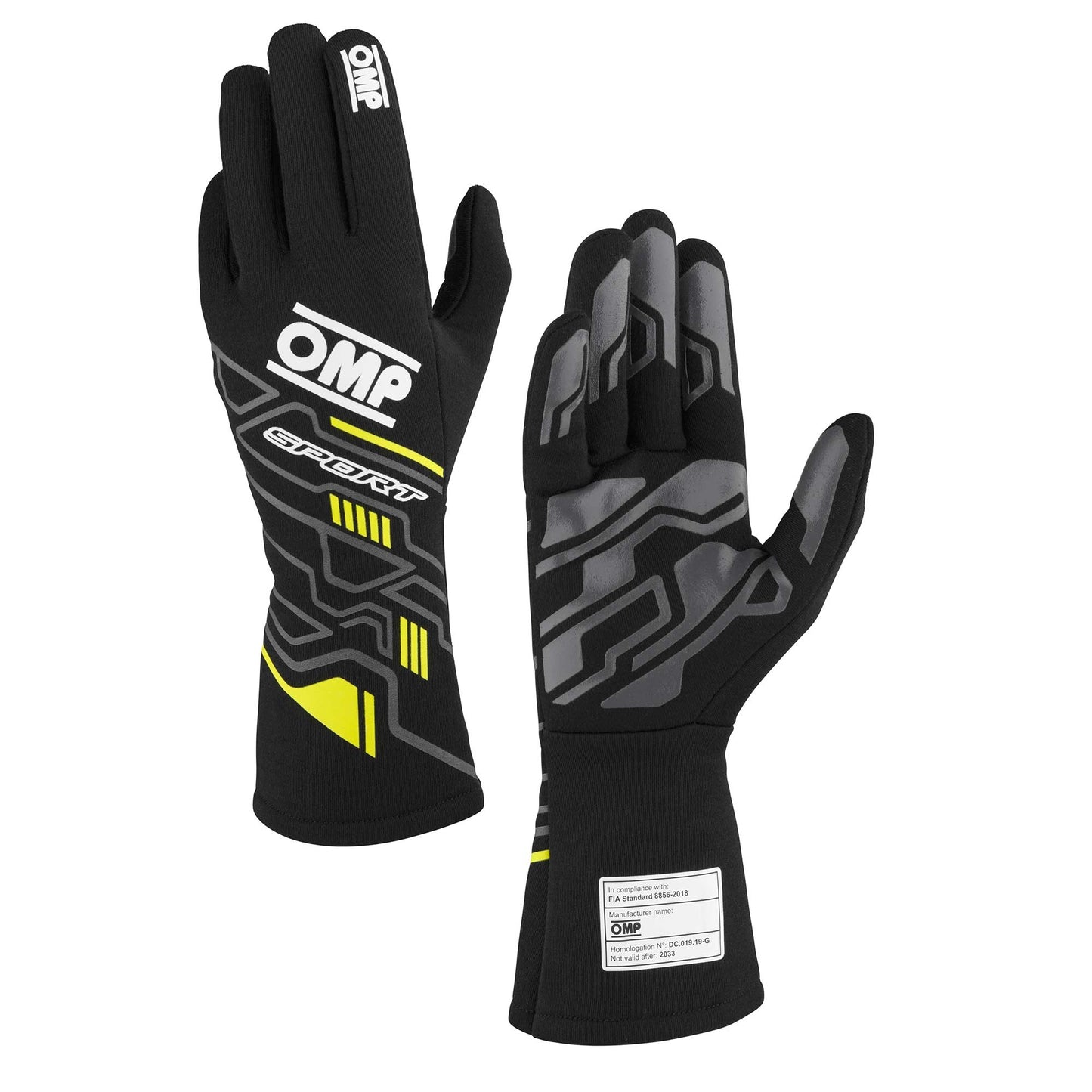 OMP Sport Gloves FIA (Black/Yellow)