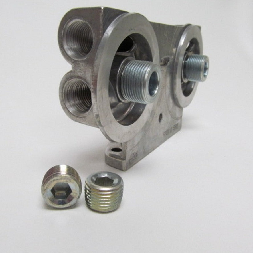 Perma-Cool Dual Oil Filter Mount 1"-16 Thread 1/2" NPT 1226