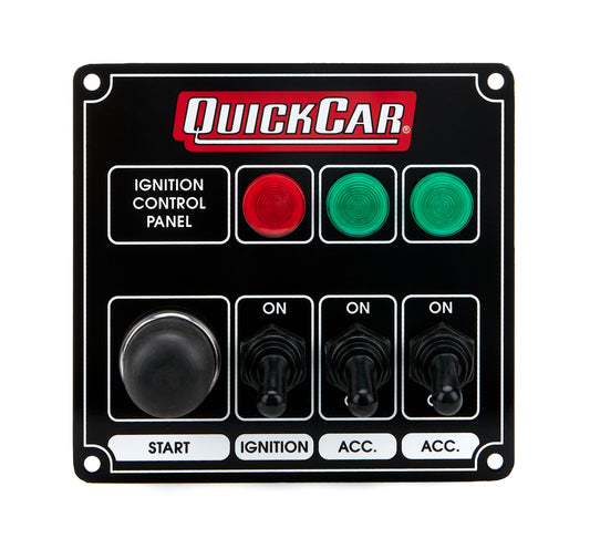 QuickCar Ignition Panel Black w/2 Acc. & Lights 50-825