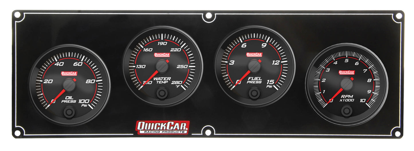 QuickCar Redline 3-1 Gauge Panel OP/WT/FP w/2-5/8" Tach 69-3242