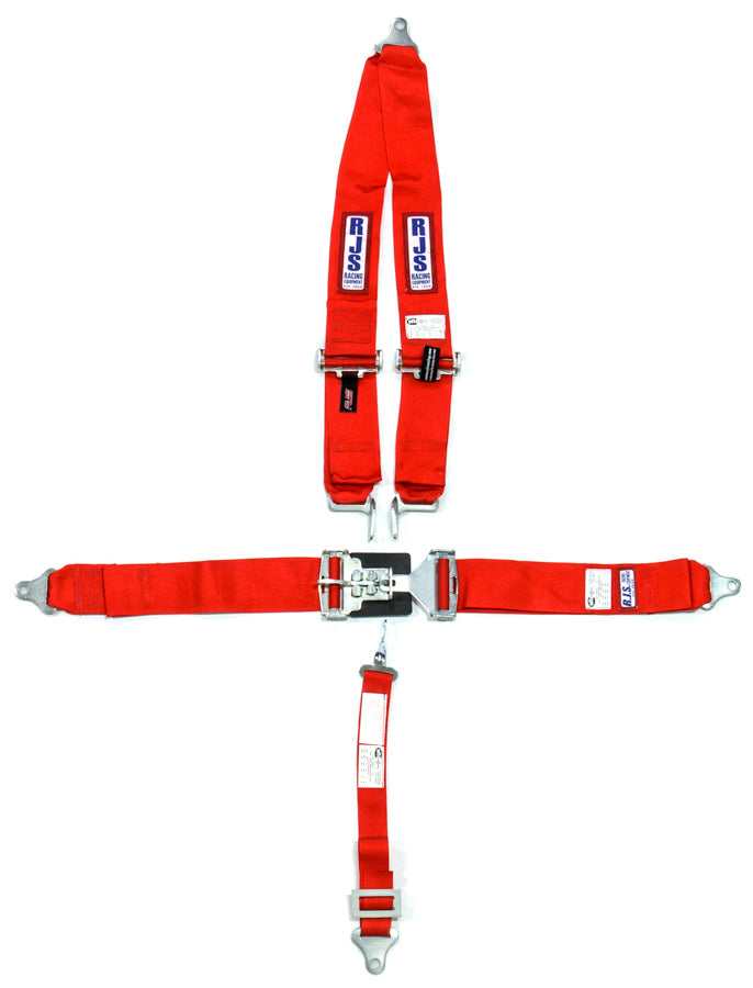 RJS 5-Point Roll Bar Mount Harness 2" Sub (Red)