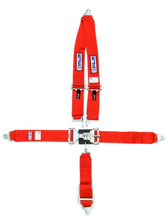 RJS 5-Point Roll Bar Mount Harness 3" Sub (Red)