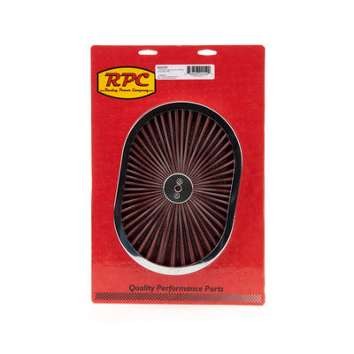 Racing Power 12" Super Flow Oval Air Cleaner Red Mesh R2215T