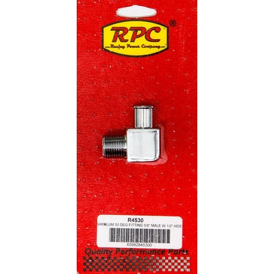 Racing Power 90-Degree Aluminum Fitting 5/8 x 1/2" Chrome R4530
