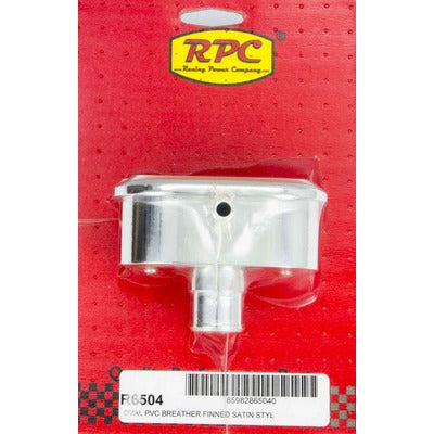 Racing Power Aluminum Finned PCV Breather Polished/Satin R6504